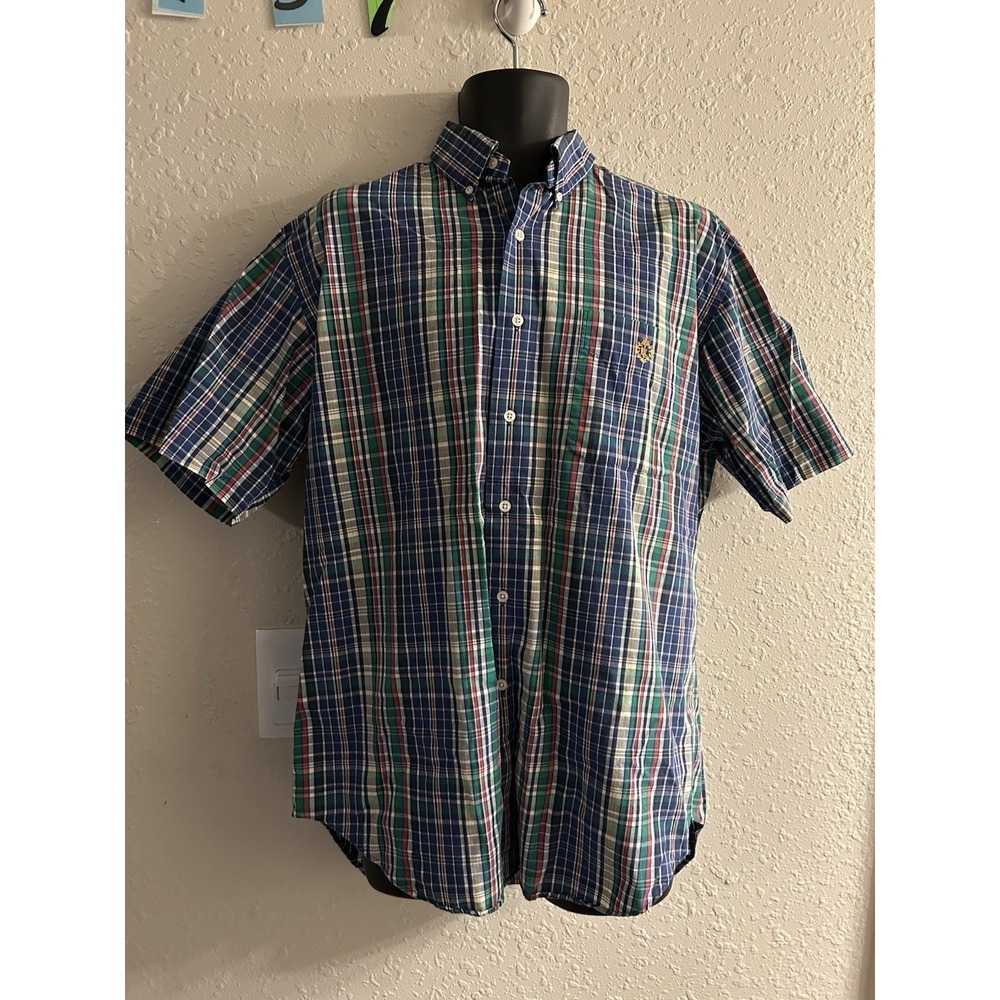 Large Ralph Lauren Button Front Plaid Shirt #137*8
